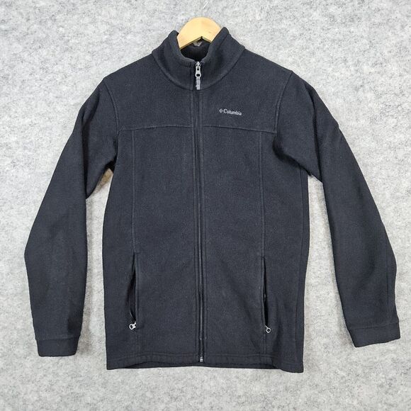 Columbia Youth XL Full Zip Black Fleece Long‎ Sleeve INSIDE NAME TAG FILLED OUT - Picture 1 of 16